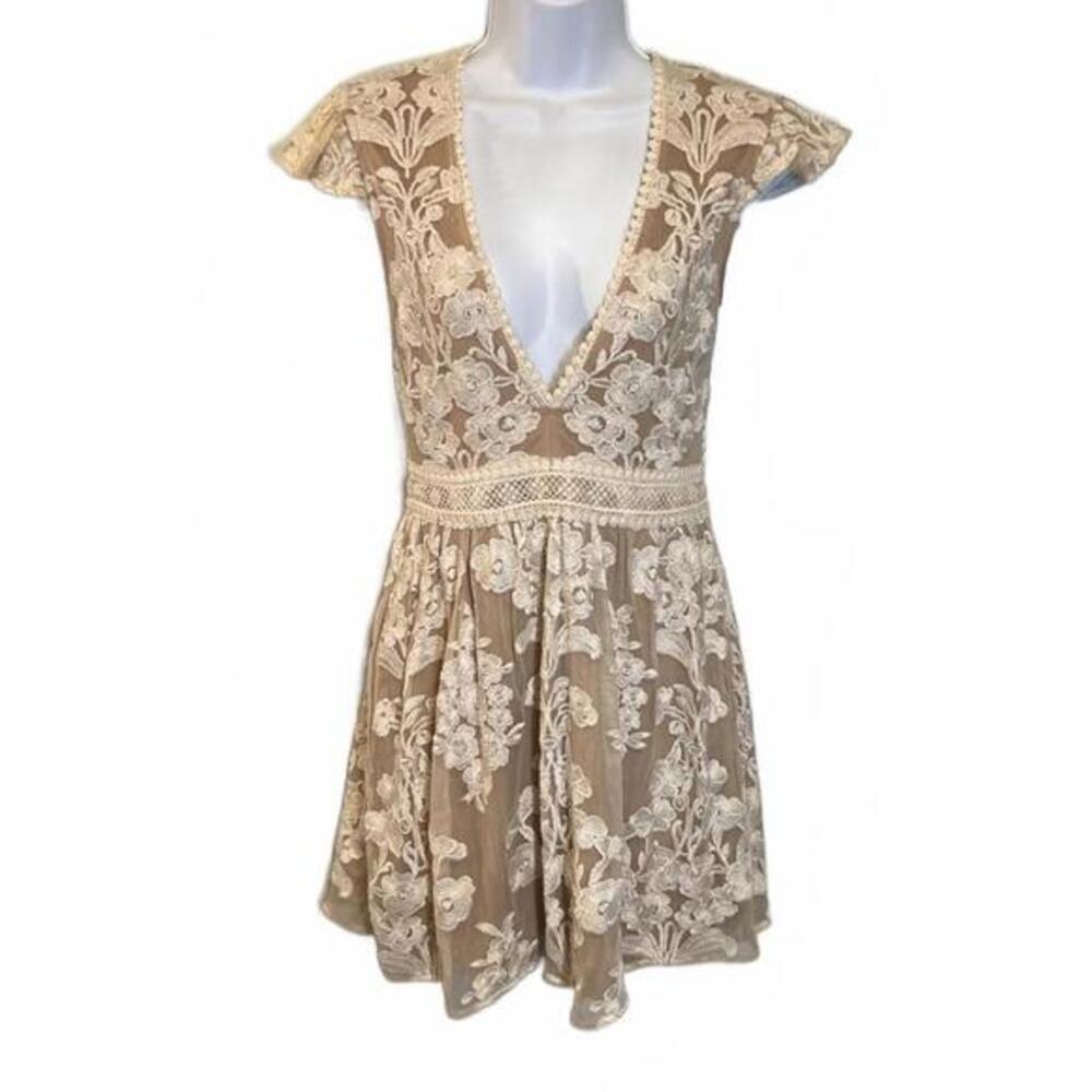 For Love & Lemons Romantic Coquette Temecula Lace Mini Dress, Size S